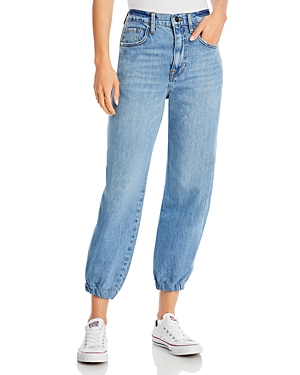 FRAME THE LOUNGE HIGH RISE CROPPED JEANS IN CHILL