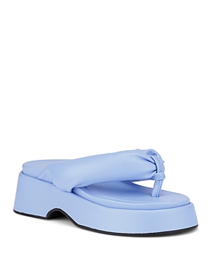 Ganni Women's Retro Platform Thong Sandals In Placid Blue
