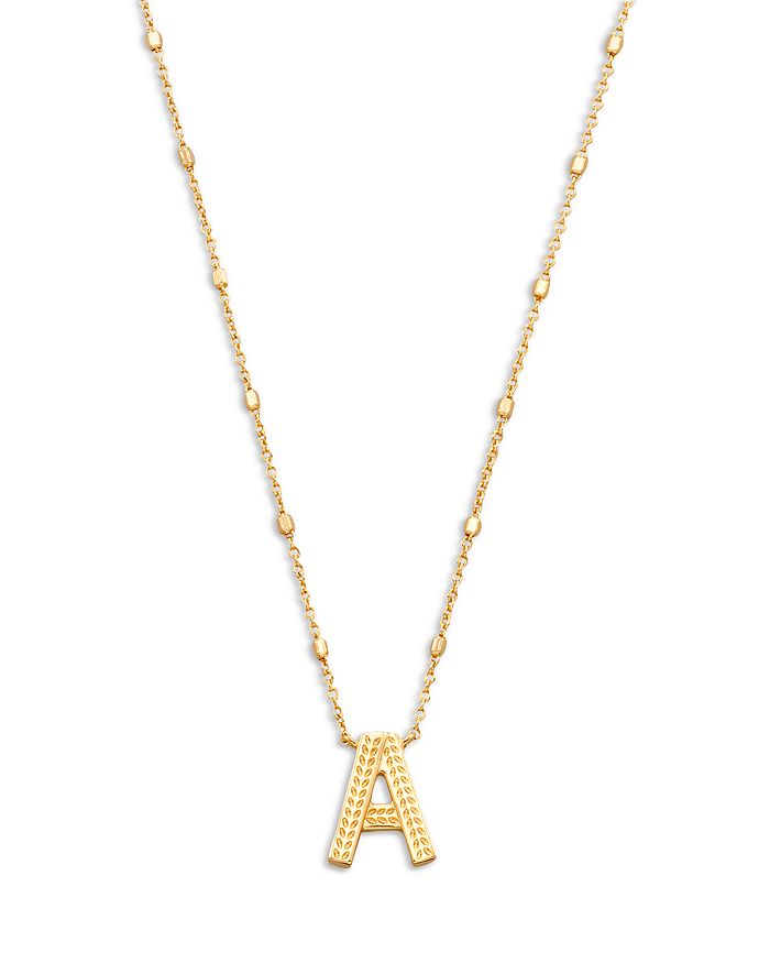 Kendra Scott - Letter A Adjustable Pendant Necklace in 14K Gold Plated, 19"