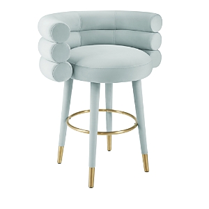 Tov Furniture Betty Velvet Counter Stool In Mint Green