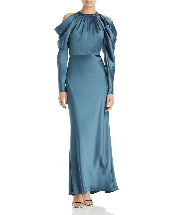 Amsale Long Sleeve Cold Shoulder Gown | Bloomingdale's