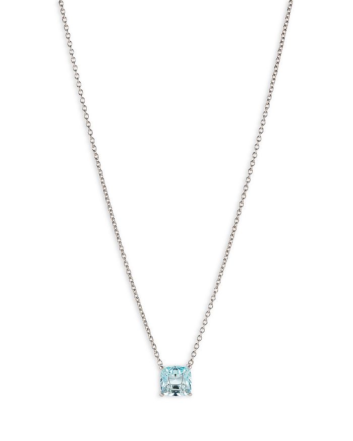 Nadri Modern Love Blue Cubic Zirconia Square Pendant Necklace 16