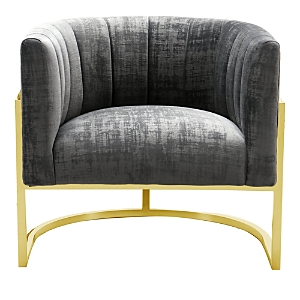 Tov Furniture Magnolia Slub Velvet Chair In Gray