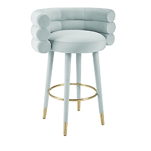 Tov Furniture Betty Velvet Counter Stool In Mint Green