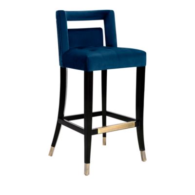  Hart Velvet Bar Stool in Navy