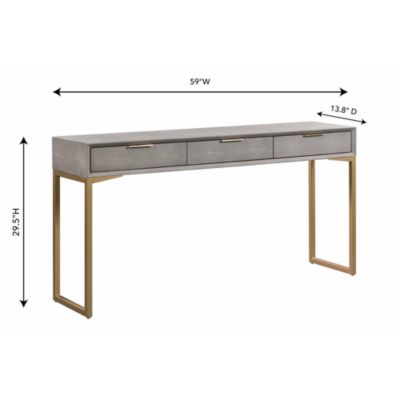  Pesce Shagreen Console Table in Grey
