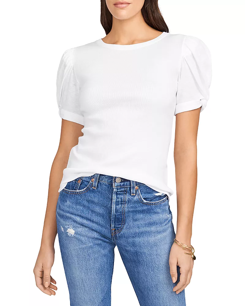 1.state Puff Sleeve Cotton Tee