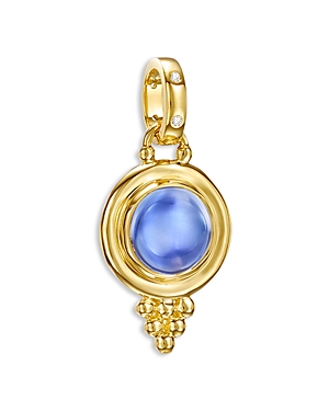 Shop Temple St Clair 18k Yellow Gold Classic Iolite & Diamond Pendant In Blue/gold