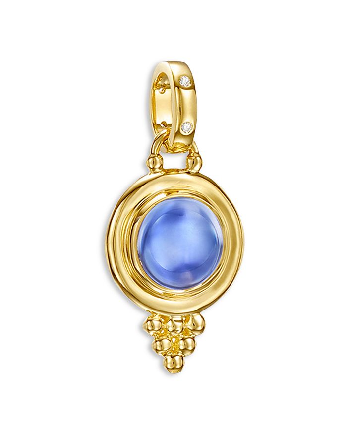 Temple St. Clair 18K Yellow Gold Classic Iolite & Diamond Pendant Bloomingdale's
