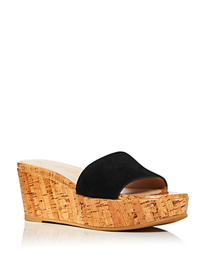 Stuart Weitzman Women's Summer Wedge Platform Slide Sandals In Black