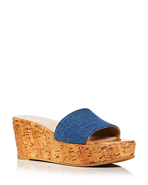 Stuart Weitzman Women's Summer Wedge Platform Slide Sandals In Washed