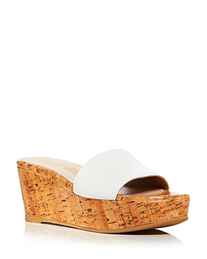 Stuart Weitzman Women's Summer Wedge Platform Slide Sandals In White