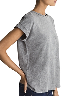 Reiss Tereza Cotton Crewneck Top In Gray Marl