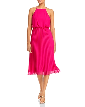 Sam Edelman Sleeveless Pleated Midi Dress In Pretty Pink