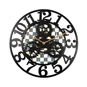 Shop Mackenzie-childs Courtly Check® Farmhouse Wall Clock, Small In Black