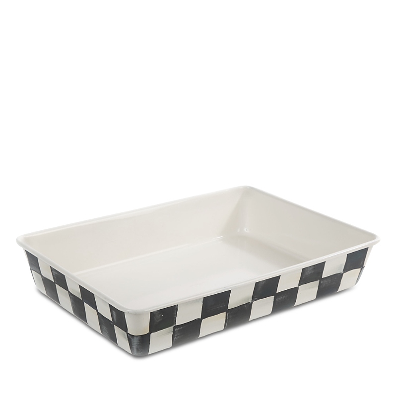 Mackenzie-childs Courtly Check Baking Pan, Rectangular In Black/white