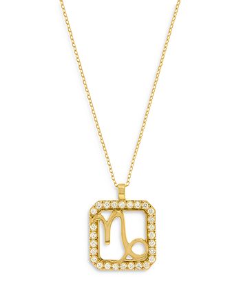 Bloomingdale's - Diamond Capricorn Pendant Necklace in 14K Yellow Gold, 0.19 ct. t.w. - 100% Exclusive