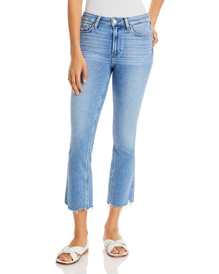 Paige Colette High Rise Cropped Flare Jeans In Meldis Liv