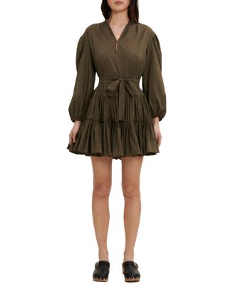 Maje Ribertine Cotton Belted Pleated Dress | Bloomingdale's