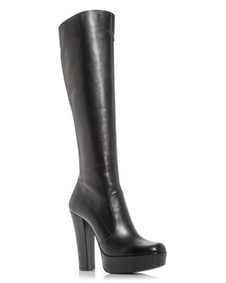 heeled tall black boots