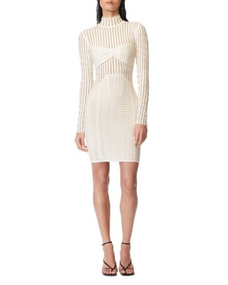 herve leger white long sleeve dress