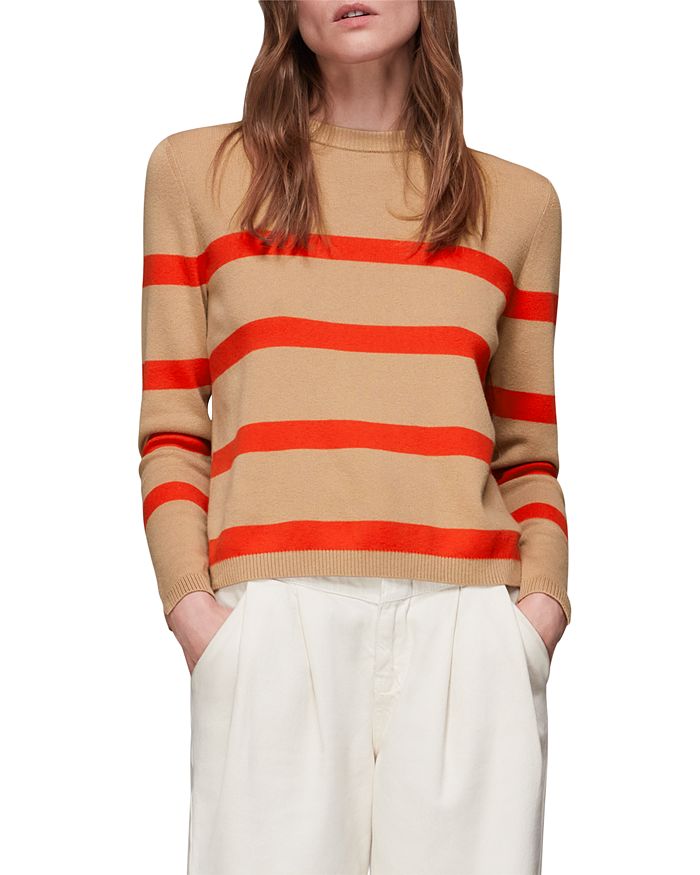 Whistles Striped Crewneck Knit Sweater | Bloomingdale's