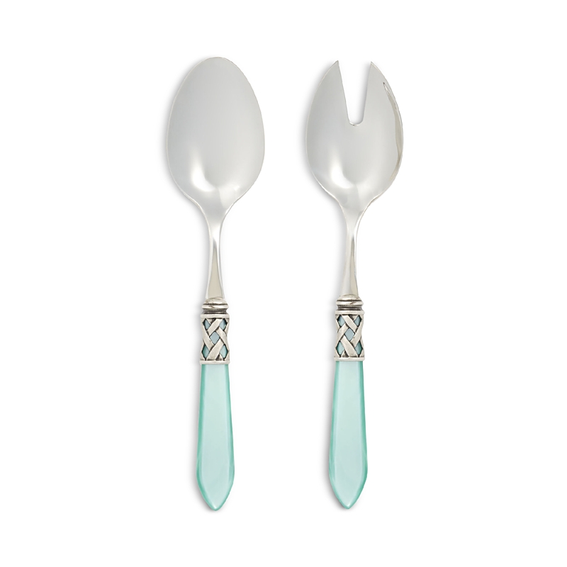 Vietri Aladdin Brilliant Salad Server Set In Aqua