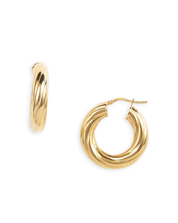 Argento Vivo Small Twist Hoop Earrings in Gold Tone Sterling