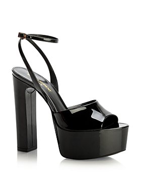 Saint Laurent - Women's Tanouk Peep Toe High Heel Platform Sandals