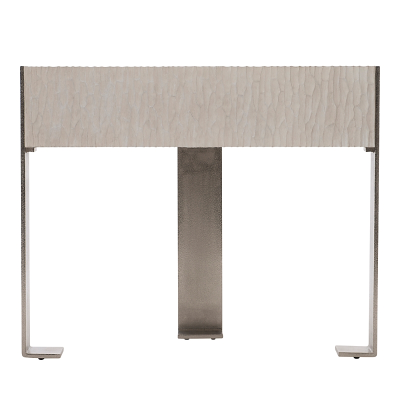 Bernhardt Solaria Single-drawer Nightstand In White/silver