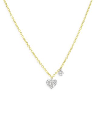 Meira T - 14K Yellow Gold Diamond Heart Pendant Necklace, 18"