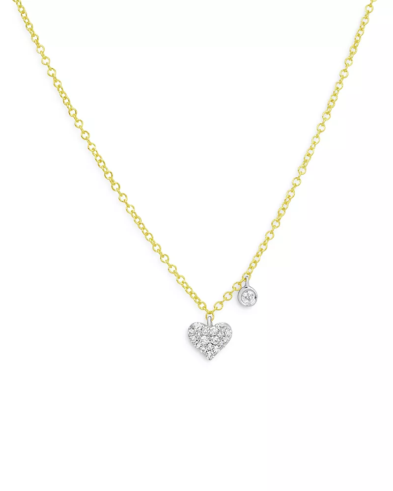 Meira T 14K Yellow Gold Diamond Heart Pendant Necklace, 18