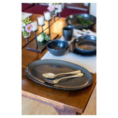 Serene Oval Serving Platter, Black