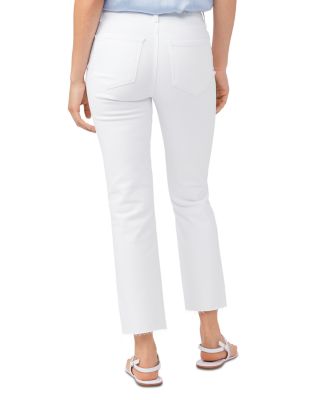 Cindy High Rise Cropped Straight Jeans in Crisp White