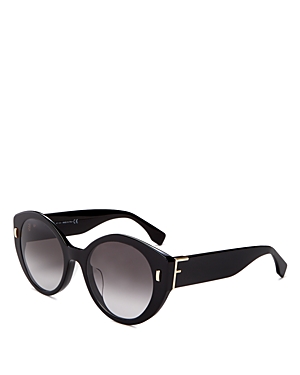 Fendi Women's Round Sunglasses, 55mm In Black/gray Gradient