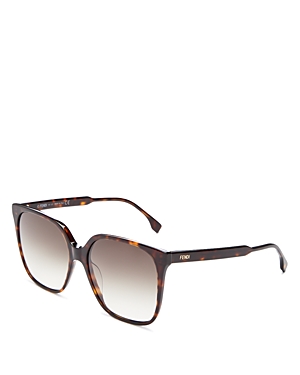 Shop Fendi Square Sunglasses, 59mm In Havana/brown