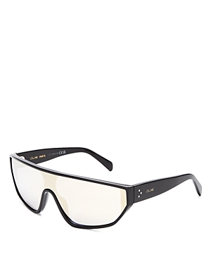 Celine Shield Sunglasses, 143mm In Black/multi Mirror