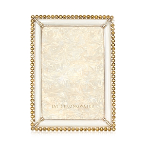 Jay Strongwater Lorraine Stone Edge Picture Frame, 4 X 6 In Gold
