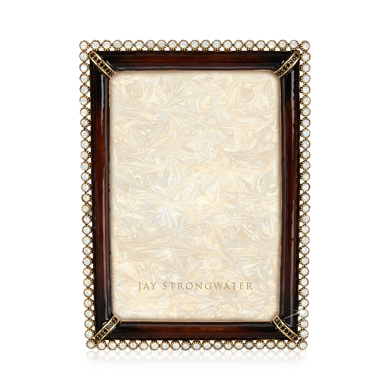 Jay Strongwater Lorraine Stone Edge Picture Frame, 4 X 6 In Safari