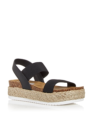 Steve Madden Women's Jaklin Stretch Strap Wrapped Platform Sandals In Black