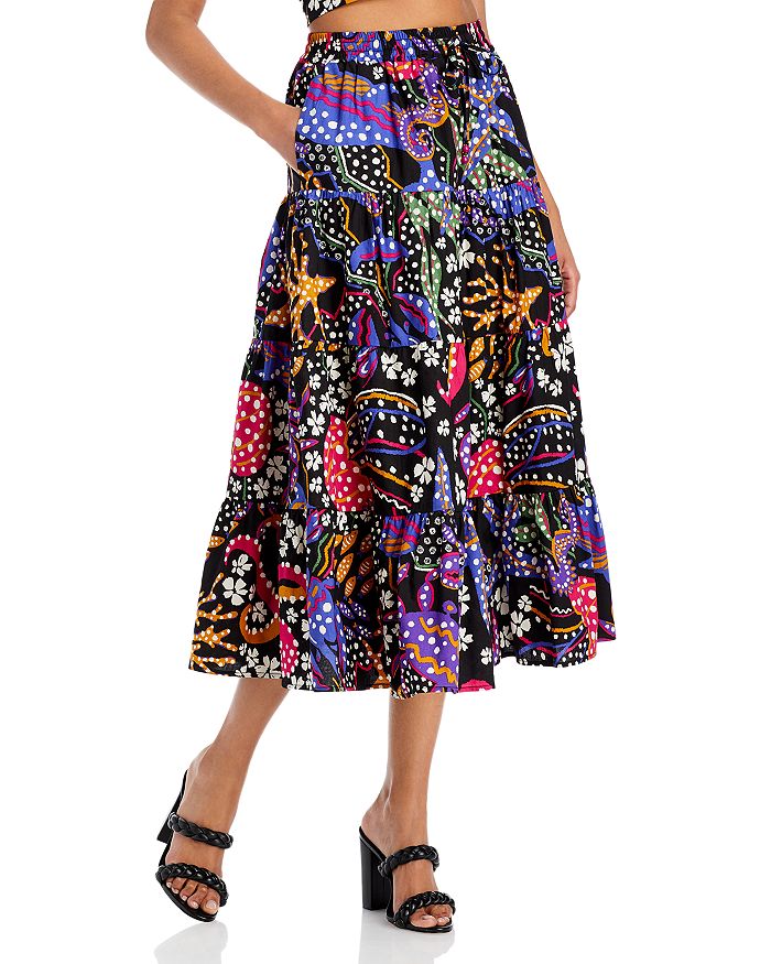 AQUA Sea Print Midi Skirt - 100% Exclusive | Bloomingdale's
