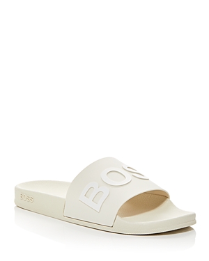Hugo Boss Men's Bay Slide Sandals In White