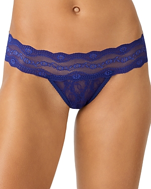 B.tempt'd By Wacoal Lace Kiss Thong In Beacon Blue