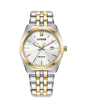 Shop Citizen Eco-drive Corso Men's Stainless Steel Watch, 40mm In White/gold