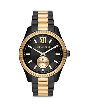 Michael Kors Lexington Watch, 45mm In Black/gold