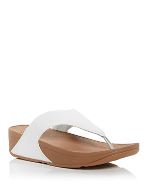 Shop Fitflop Women's Lulu Thong Wedge Sandals In White