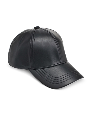 Sol & Selene Vegan Leather Baseball Cap In Black