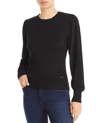 dkny mixed media sweater