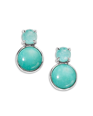Shop Ippolita Sterling Silver Rock Candy Amazonite Doublet & Turquoise Cabochon Stud Earrings In Blue/silver