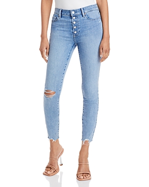 PAIGE HOXTON HIGH RISE RIPPED ANKLE JEANS IN PAOLNADEST
